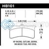 HAWK PERFORMANCE HB101V.800 DTC-50 WILWOOD SL/AP RACING/OUTLAW 20MM RACE BRAKE PADS