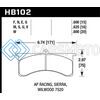 HAWK PERFORMANCE HB102G.800 AP RACING 6 - SIERRA/JFZ - WILWOOD DTC-60 RACE BRAKE PADS