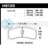 HAWK PERFORMANCE HB130U.980 BREMBO X9 060 71/74 / BREMBO XA4 D3 01/04 / WILWOOD INTEGRA IP RACING DTC-70 BRAKE PADS