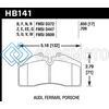 HAWK PERFORMANCE HB141E.650 94-96 FERRARI 456GT REAR / 91-94 PORSCHE 911 REAR / 94-98 PORSCHE 911 FRONT / 86-91 PORSCHE 928