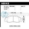 HAWK PERFORMANCE HB143N.680 97-01 HONDA PRELUDE HP+ STREET FRONT BRAKE PADS