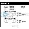 HAWK PERFORMANCE HB189G.595 79-84 VOLSWAGEN RABBIT / 85-90 VOLKSWAGEN CABRIOLET DTC-60 RACE FRONT BRAKE PADS