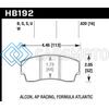 HAWK PERFORMANCE HB192G.620 AP RACING CP4567 / CP5040-10/11/12/13S4 / CP5100 / CP5108 / CP6760 DTC-60 RACE BRAKE PADS