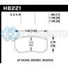 HAWK PERFORMANCE HB221U.787 AP RACING/WILWOOD DTC-70 RACE BRAKE PADS