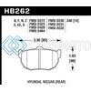 HAWK PERFORMANCE HB262E.540 89-97 NISSAN 240SX SE BLUE 9012 RACE REAR BRAKE PADS
