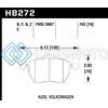 HAWK PERFORMANCE HB272F.763A 00-06 AUDI TT/TT QUATTRO / 96-06 VW (VARIOUS) HPS STREET FRONT BRAKE PADS