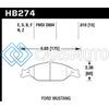 HAWK PERFORMANCE HB274Z.610 99-04 FORD MUSTANG BASE/GT PERFORMANCE CERAMIC STREET FRONT BRAKE PADS