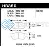 HAWK PERFORMANCE HB350F.496 90-01 ACURA INTEGRA (EXCL TYPE R) / 98-00 CIVIC COUPE SI HPS STREET REAR BRAKE PADS