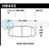 HAWK PERFORMANCE HB442F.496 01-02 MIATA W/ SPORT SUSPENSION HPS  STREET REAR BRAKE PADS (D891)