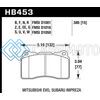 HAWK PERFORMANCE HB453Q.585 DTC-80 04-15 SUBARU IMPREZA WRX/STI, 02-06/08-14 MITSUBISHI LANCER EVO FRONT BRAKE PADS
