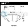 HAWK PERFORMANCE HB470F.643 04-09 RX8 HPS STREET FRONT BRAKE PADS (D1009)