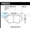 HAWK PERFORMANCE HB522F.565 06-10 MAZDA MIATA MX-5 FRONT HPS SREET BRAKE PADS