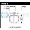HAWK PERFORMANCE HB531Q.570 DTC-80 06-13 CHEVY CORVETTE Z06 FRONT RACE BRAKE PADS