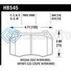 HAWK PERFORMANCE HB545F.564 03-07 G35/350Z/03-06 SENTRA SPEC V W/ BREMBO HPS STREET FRONT BRAKE PADS