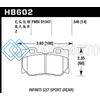 HAWK PERFORMANCE HB602U.545 10-11 INFINITI FX50 / 09-10 G37 / 09-10 NISSAN 370Z DTC-70 RACE REAR BRAKE PADS