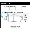 HAWK PERFORMANCE HB607F.616 08-09 PONTIAC G8 3.6 BASE/6.0 HPS STREET REAR BRAKE PADS