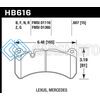 HAWK PERFORMANCE HB616F.607 08-09 LEXUS IS-F HPS STREET FRONT BRAKE PADS