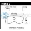 HAWK PERFORMANCE HB659W.570 06-13 CHEVROLET CORVETTE Z06 DTC-30 RACE REAR BRAKE PADS (ONE PIECE)