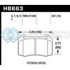 HAWK PERFORMANCE HB663F.557 10 HYUNDAI GENESIS COUPE (TRACK W/ BREMBO BREAKS) HPS STREET 14MM REAR BRAKE PADS