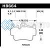 HAWK PERFORMANCE HB664F.634 05-08 PORSCHE 911 CARRERA FRONT & REAR / 08 BOXSTER / 07-08 CAYMAN FRONT HPS STREET BRAKE PADS