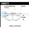 HAWK PERFORMANCE HB671F.628 11+ SUBARU LEGACY GT HPS STREET REAR BRAKE PADS