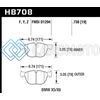 HAWK PERFORMANCE HB708Z.738 07-08 BMW X5 3.0SI/4.8I / 09-13 X5 XDRIVE / 08-13 X6 XDRIVE PERF CERAMIC FRT STREET BRAKE PADS