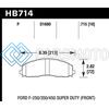 HAWK PERFORMANCE HB714P.715 2015 FORD F-250/350/450 SUPER DUTY FRONT BRAKE PADS