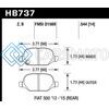 HAWK PERFORMANCE HB737B.544 12-15 FIAT 500 ABARTH REAR HPS 5.0 BRAKE PADS