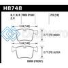 HAWK PERFORMANCE HB748U.723 12-16 BMW 328I/328I XDRIVE / 14-16 BMW 428I/428I XDRIVE DTC-70 RACE FRONT BRAKE PADS