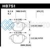 HAWK PERFORMANCE HB751B.675 2015 BMW 428I GRAN COUPE / 11-16 535I / 11-16 X3/X4 HPS 5.0 REAR BRAKE PADS