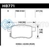 HAWK PERFORMANCE HB771B.597 08-16 HONDA ACCORD HIGH PERFORMANCE STREET 5.0 REAR BRAKE PADS