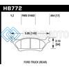 HAWK PERFORMANCE HB772Z.654 12-16 FORD F-150 PERFORMANCE CERAMIC STREET REAR BRAKE PADS