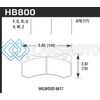 HAWK PERFORMANCE HB800U.670 WILLWOOD 6617 CALIPER DTC-70 RACE BRAKE PADS