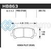 HAWK PERFORMANCE HB863Z.605 12-15 HONDA PILOT PERFORMANCE CERAMIC STREET REAR BRAKE PADS