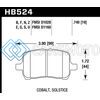 HAWK PERFORMANCE HB524F.740 05-07 COBALT SS / 08-09 HHR / 04+ MALIBU / 07A+ G5 GT / 06+ G6 / HPS STREET FRONT BRAKE PADS