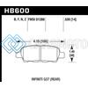 HAWK PERFORMANCE HB600F.539 INFINITI G35 SPORT/G37 / 08-10 NISSAN ROGUE / 07-09 SENTRA SE-R / 10 SENTRA SE-R M/T HPS STREET