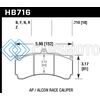 HAWK PERFORMANCE HB716F.710 HPS BRAKE PADS W/ 0.710 THICKNESS - AP RACING ALCON