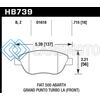 HAWK PERFORMANCE HB739B.715 2013 FIAT 500 ABARTH FRONT HPS 5.0 STREET BRAKE PADS
