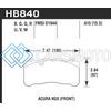 HAWK PERFORMANCE HB840G.615 2017 ACURA NSX DTC-60 STREET FRONT BRAKE PADS
