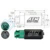 AEM 50-1215 340LPH 65MM FUEL PUMP KIT W/ MOUNTING HOOKS - ETHANOL COMPATIBLE