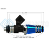 INJECTOR DYNAMICS 1050.60.11.204.6 ID1050X INJECTORS - 60MM LENGTH - 11MM BLUE TOP - 204 LOWER CUSHION (SET OF 6)