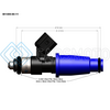 INJECTOR DYNAMICS 1300.60.11.14.4 1340CC INJECTORS - 60MM LENGTH - 11MM BLUE TOP - 14MM LOWER O-RING (SET OF 4)