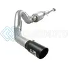 AFE 49-03041-B ATLAS EXHAUST 4IN ALUMINIZED CAT-BACK W/ 304 SS BLACK TIP 11-13 FORD F-150 ECOBOOST V6 3.5L (TT)