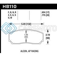 HAWK PERFORMANCE HB110Q.654 DTC-80 AP RACING 17MM RACE BRAKE PADS