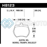 HAWK PERFORMANCE HB123N.535 HP+ STREET BRAKE PADS