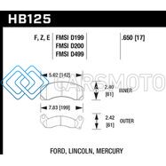 HAWK PERFORMANCE HB125F.650 HPS STREET BRAKE PADS
