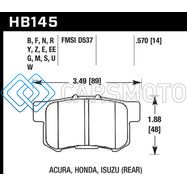 HAWK PERFORMANCE HB145F.570 06+ CIVIC SI HPS STREET REAR  BRAKE PADS