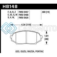 HAWK PERFORMANCE HB148F.560 89-93 MIATA HPS STREET FRONT BRAKE PADS (D525)