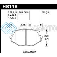 HAWK PERFORMANCE HB149F.505 94-05 MIATA / 01-05 NORMAL SUSPENSION HPS STREET FRONT BRAKE PADS (D635)
