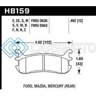 HAWK PERFORMANCE HB159E.492 94-05 MIATA / 01-05 NORMAL SUSPENSION BLUE 9012 RACE REAR BRAKE PADS (D636)